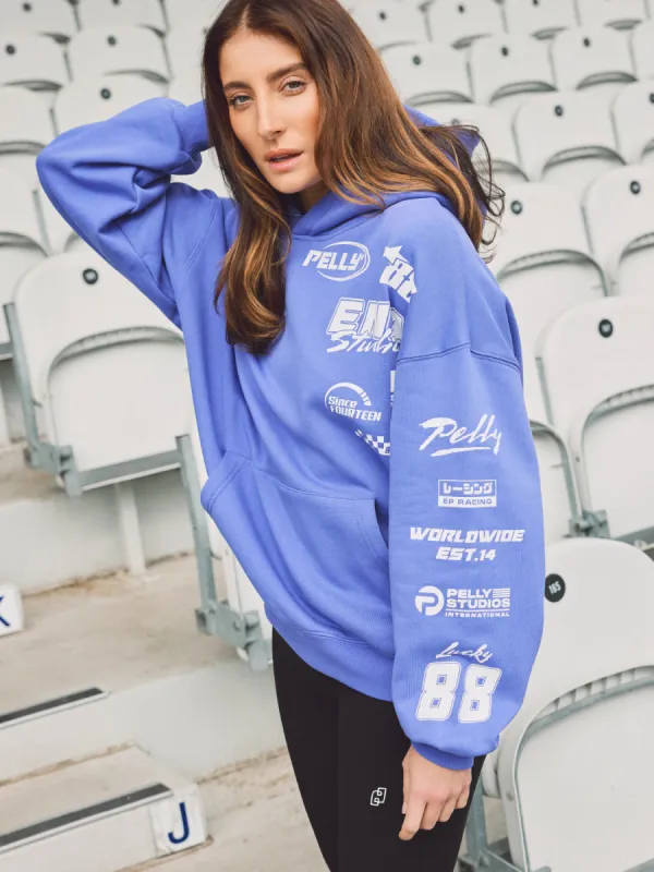 Logomania Hoodie - Bright-Iris sold by Ena Pelly