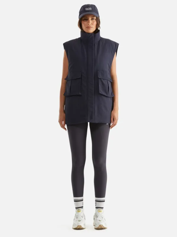 Athleisure Oversized Puffer Vest - Navy sold by Ena Pelly