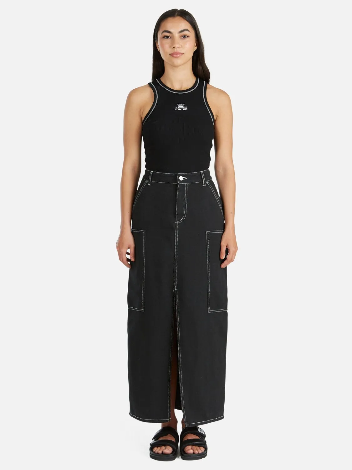 Athleisure Maxi Skirt - Black/ White sold by Ena Pelly