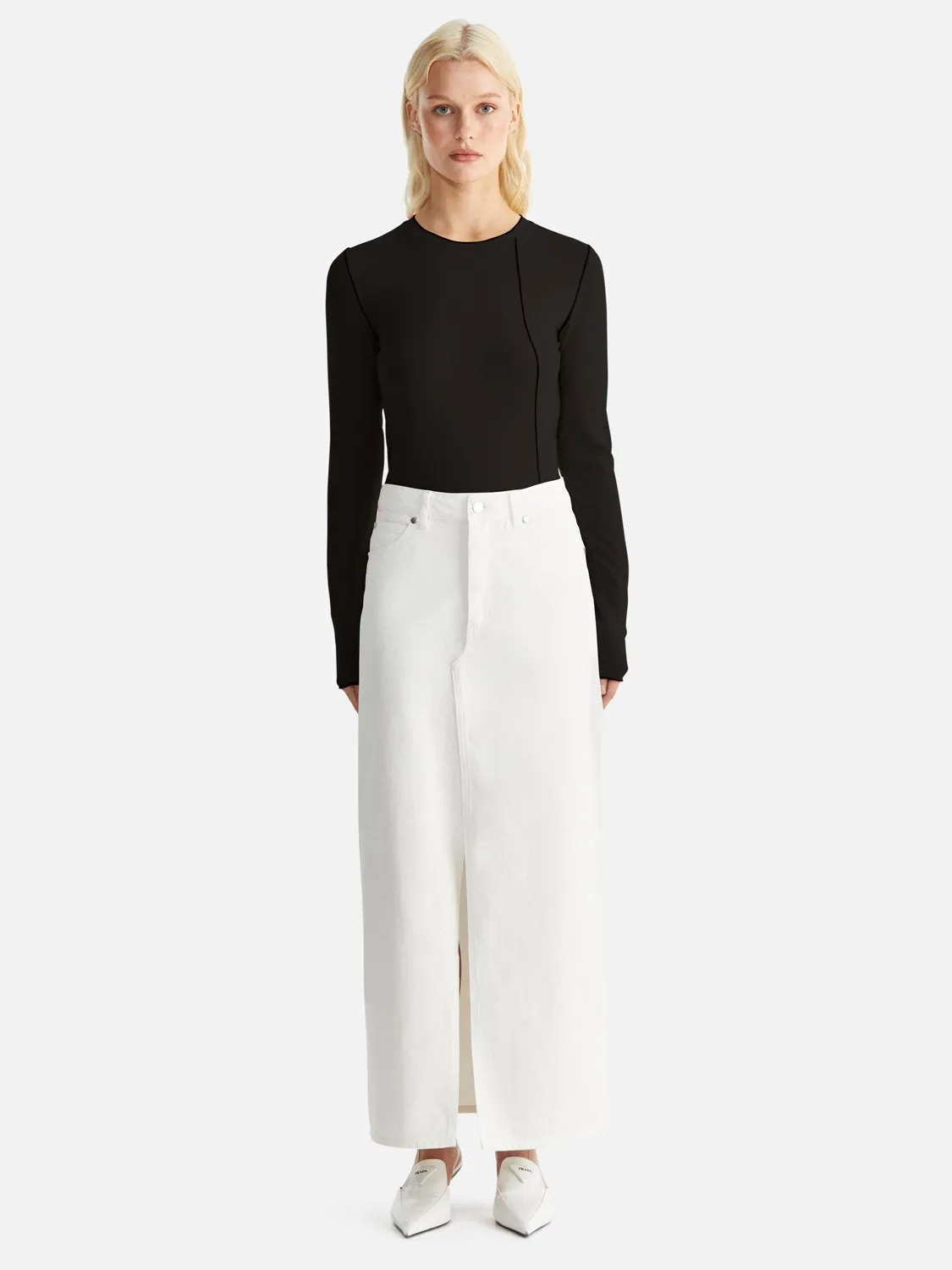 Hatty Denim Maxi Skirt - Vintage White sold by Ena Pelly