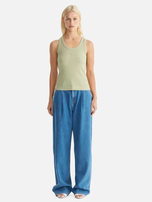 Kendall Monogram Tank - Sage sold by Ena Pelly