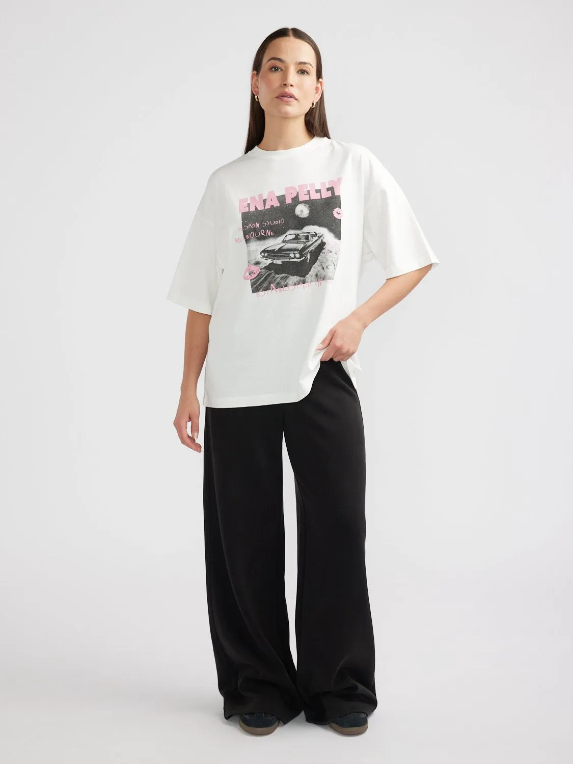 VINTAGE CAR TEE - Vintage White sold by Ena Pelly