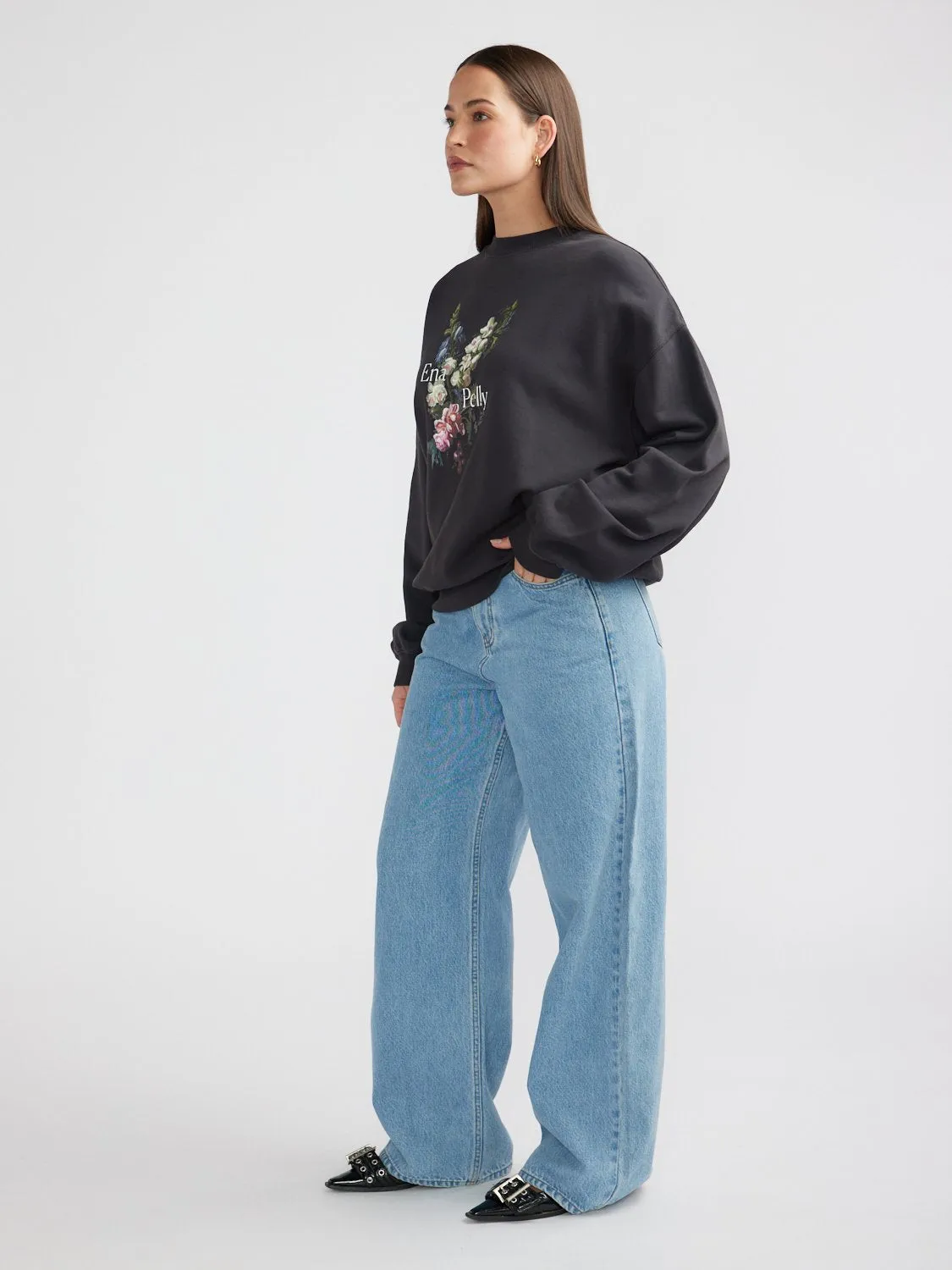 ANTIQUE FLOWER SWEATSHIRT - Vintage Black sold by Ena Pelly product image thumbnail 2