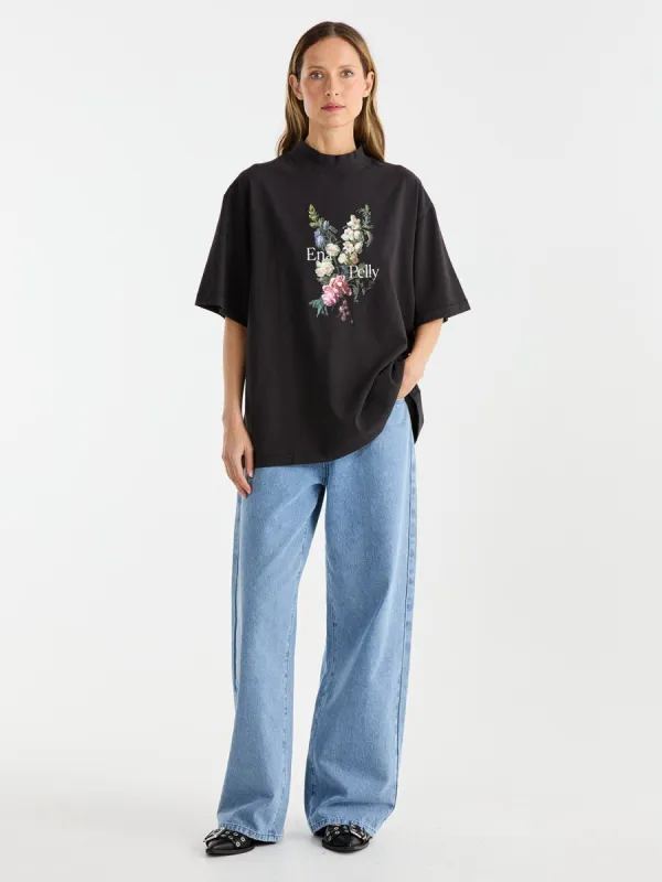 ANTIQUE FLOWER TEE - Vintage Black sold by Ena Pelly