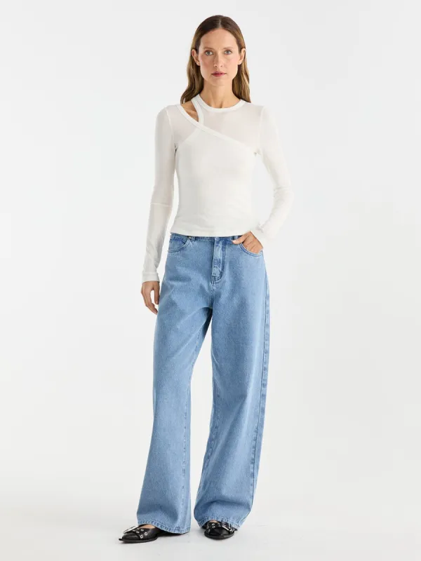MAXI RIB TOP - White made by Ena Pelly
