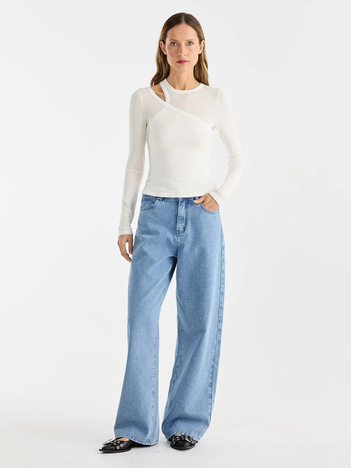 MAXI RIB TOP - White sold by Ena Pelly