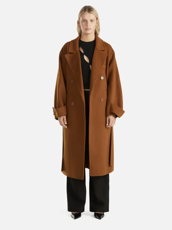 Cecilia Wool Coat - Biscuit sold by Ena Pelly