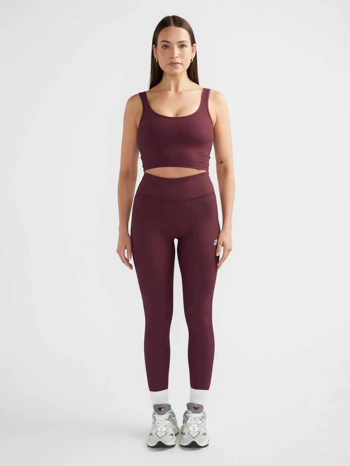 ATHLEISURE RIB LEGGING - Cherry Cola sold by Ena Pelly