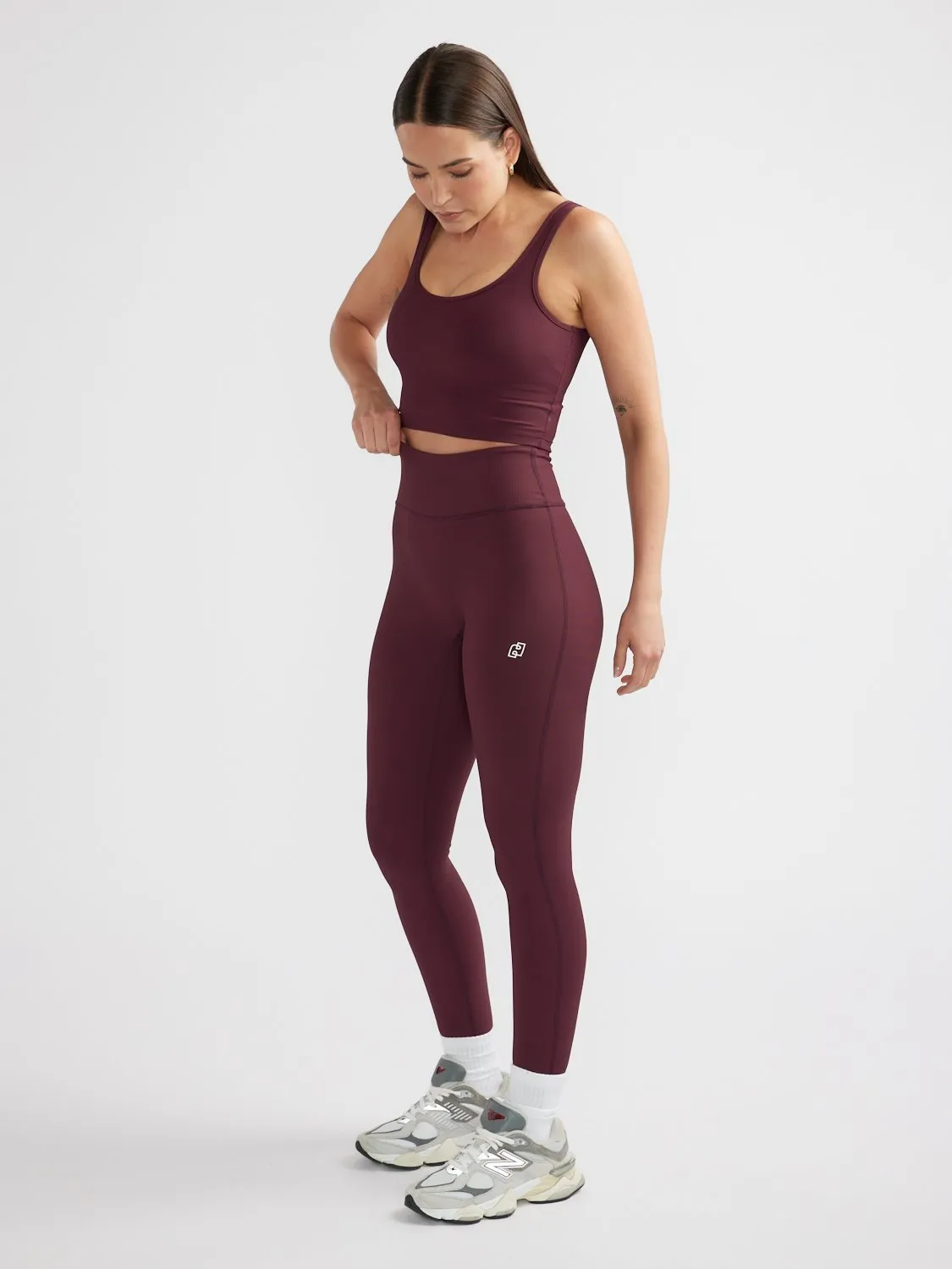 ATHLEISURE RIB LEGGING - Cherry Cola sold by Ena Pelly product image thumbnail 2