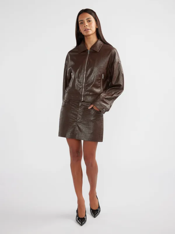 KIERA MOCK CROC BOMBER JACKET sold by Ena Pelly