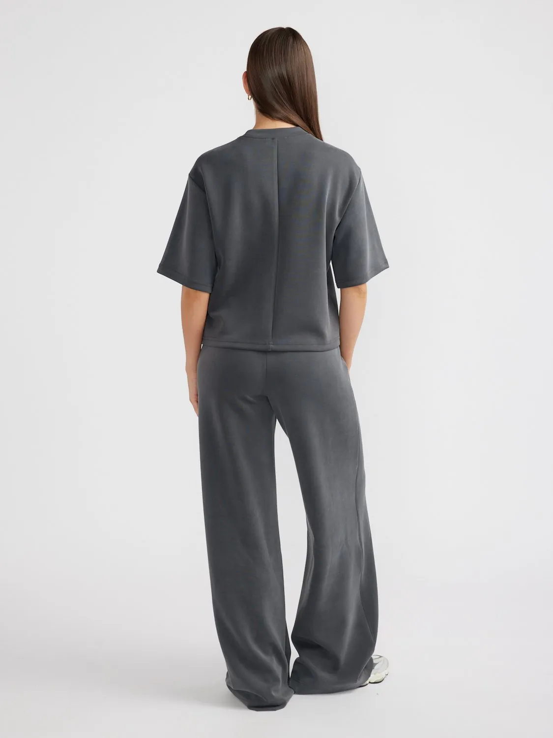 ALESSA RELAXED SOFT JERSEY TEE - Charcoal sold by Ena Pelly product image thumbnail 4