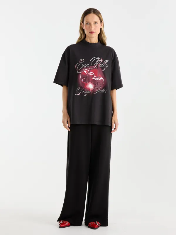 CHROME CHERRY TEE - Vintage Black sold by Ena Pelly