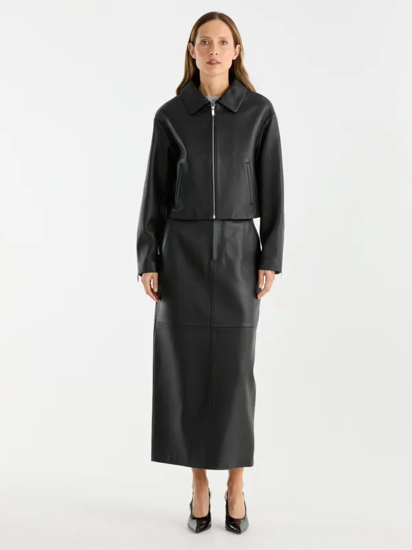 ARDEN LEATHER JACKET - Black sold by Ena Pelly