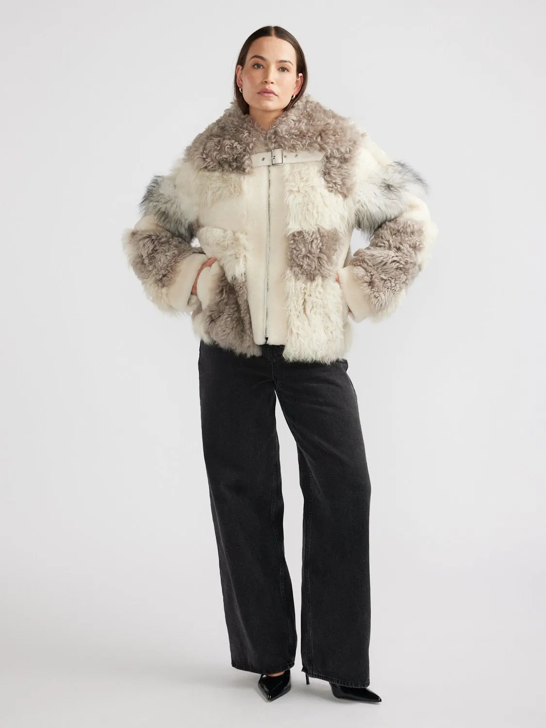 Shae Shearling Jacket - Neautral Multi sold by Ena Pelly product image thumbnail 5