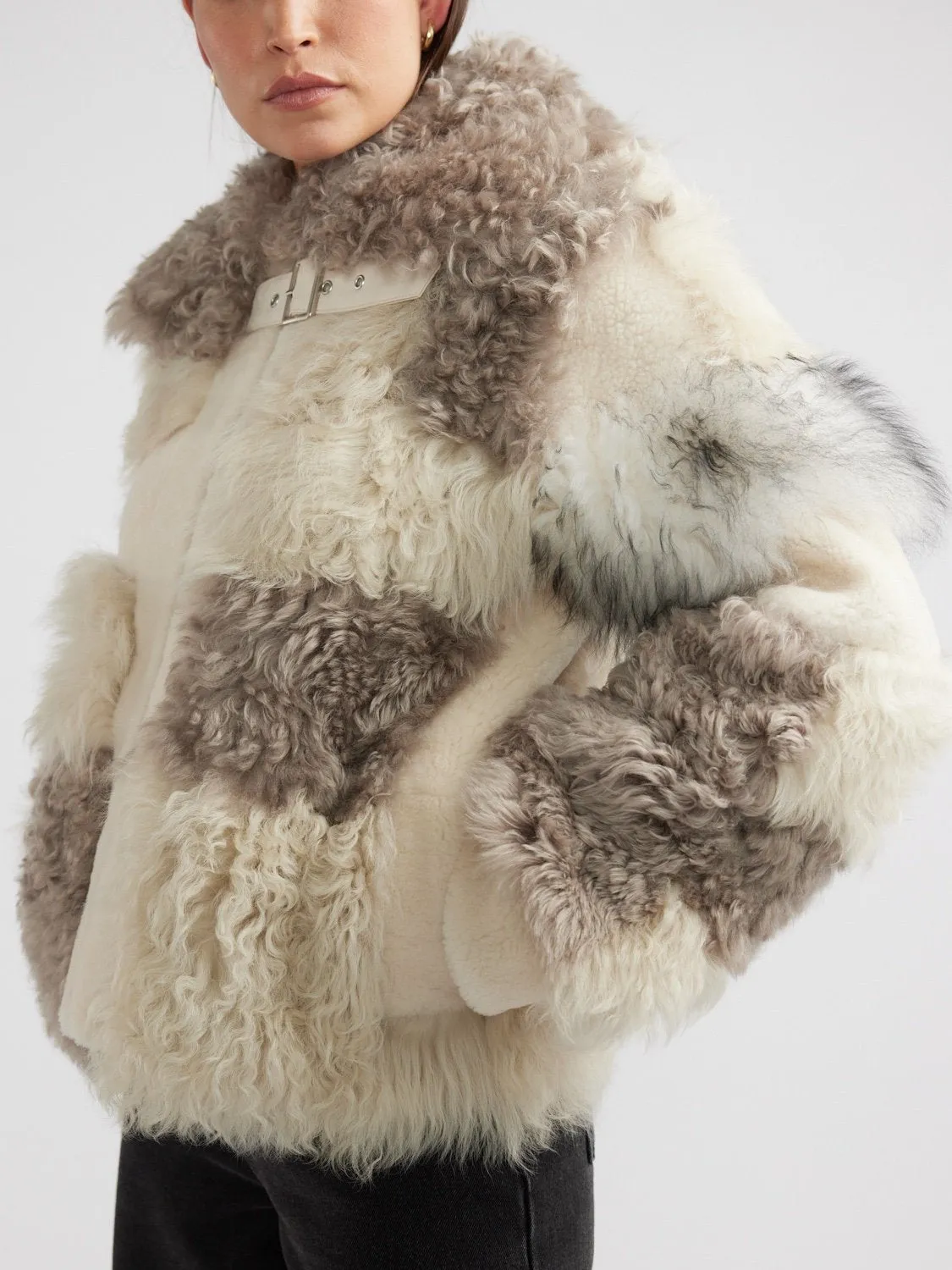 Shae Shearling Jacket - Neautral Multi sold by Ena Pelly product image thumbnail 2