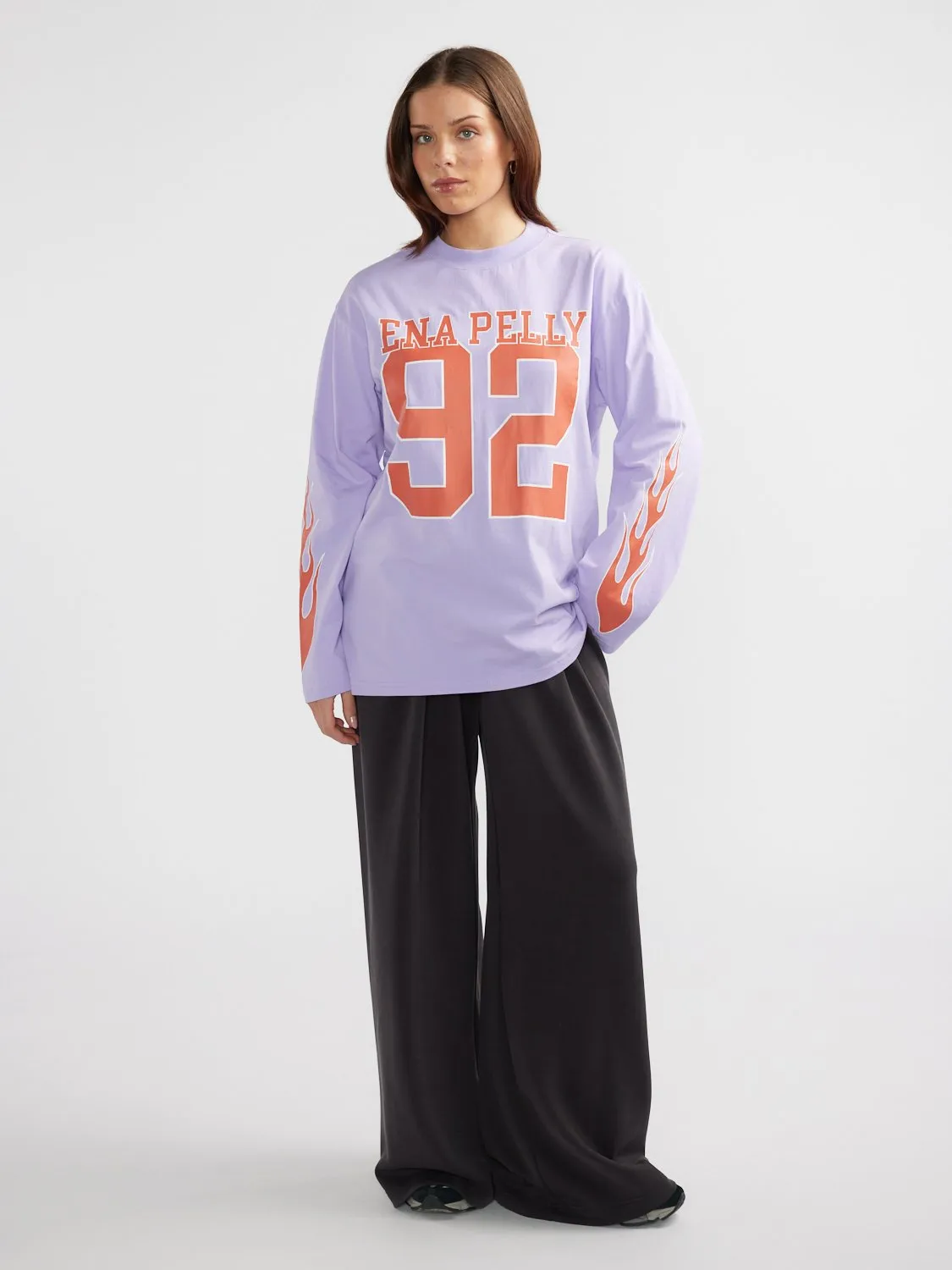 FLAME JERSEY LONG SLEEVE TEE - Pink sold by Ena Pelly