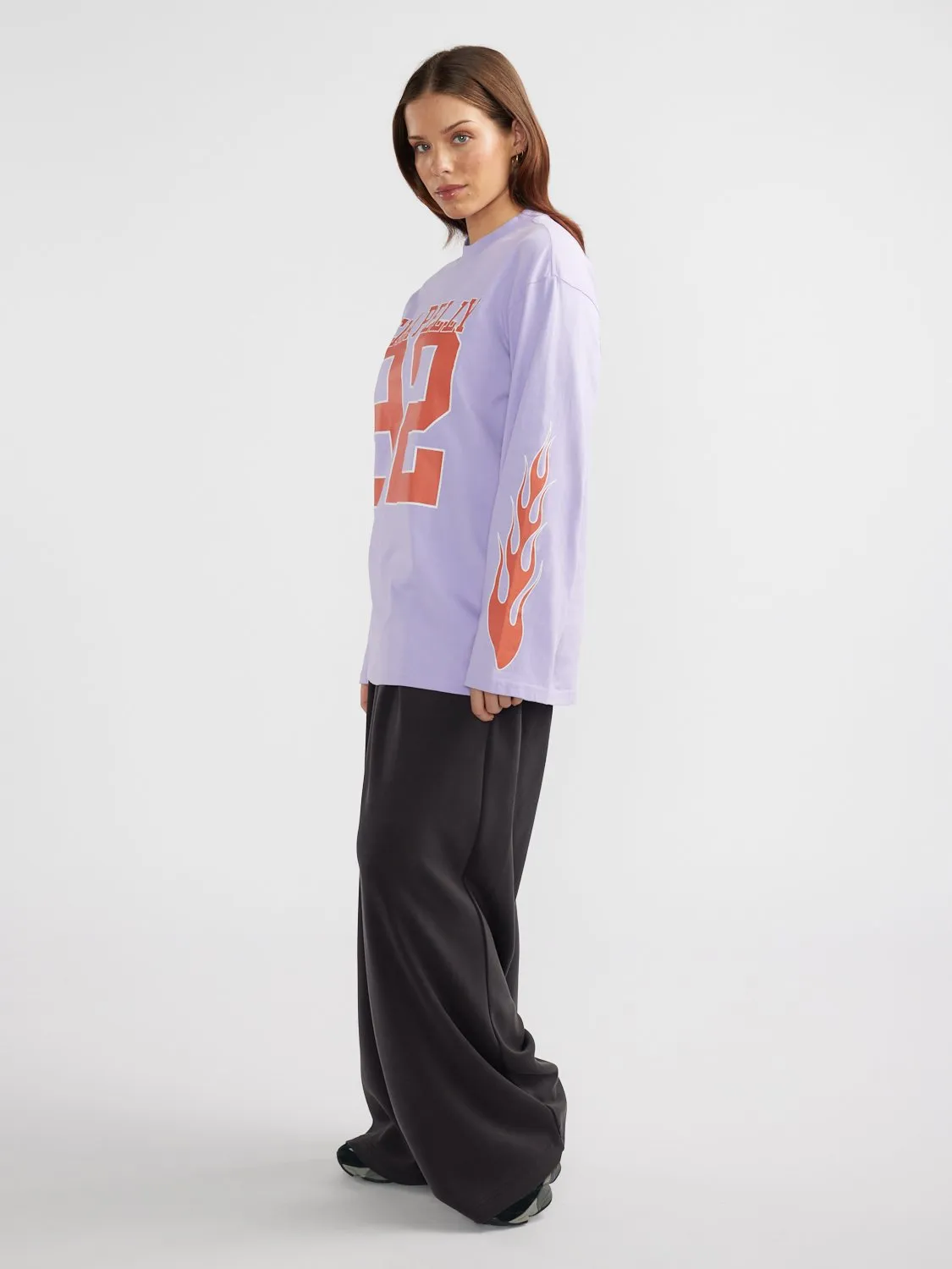 FLAME JERSEY LONG SLEEVE TEE - Pink sold by Ena Pelly product image thumbnail 2