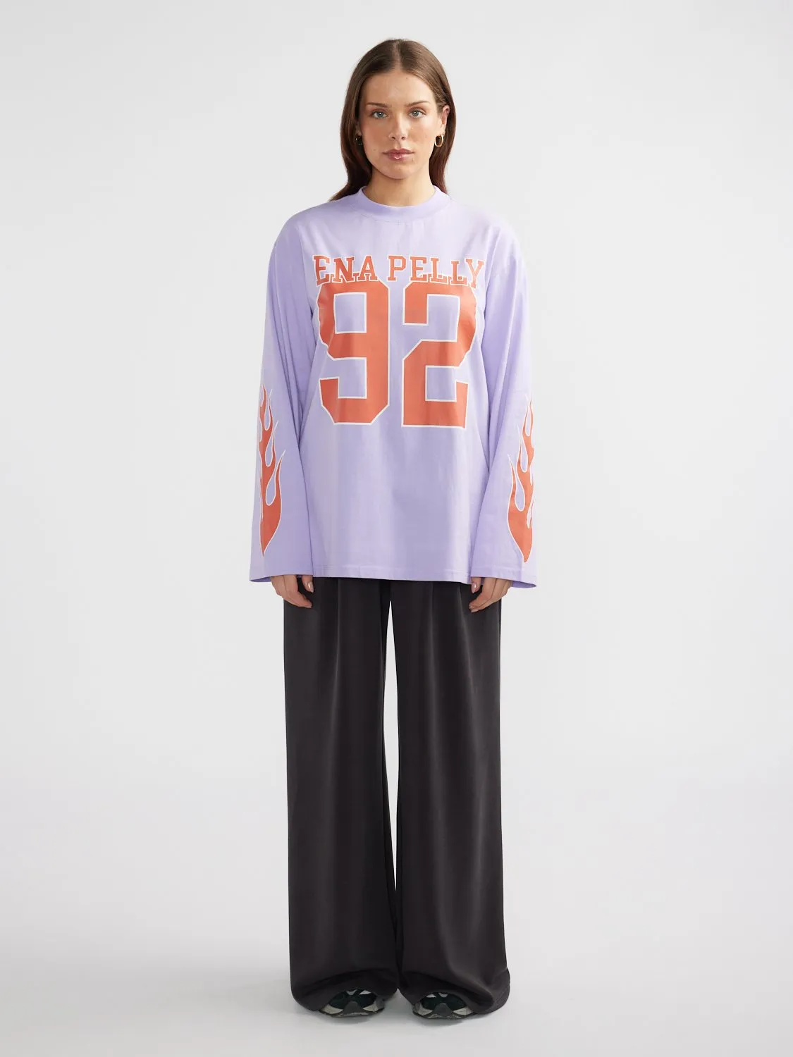 FLAME JERSEY LONG SLEEVE TEE - Pink sold by Ena Pelly product image thumbnail 3