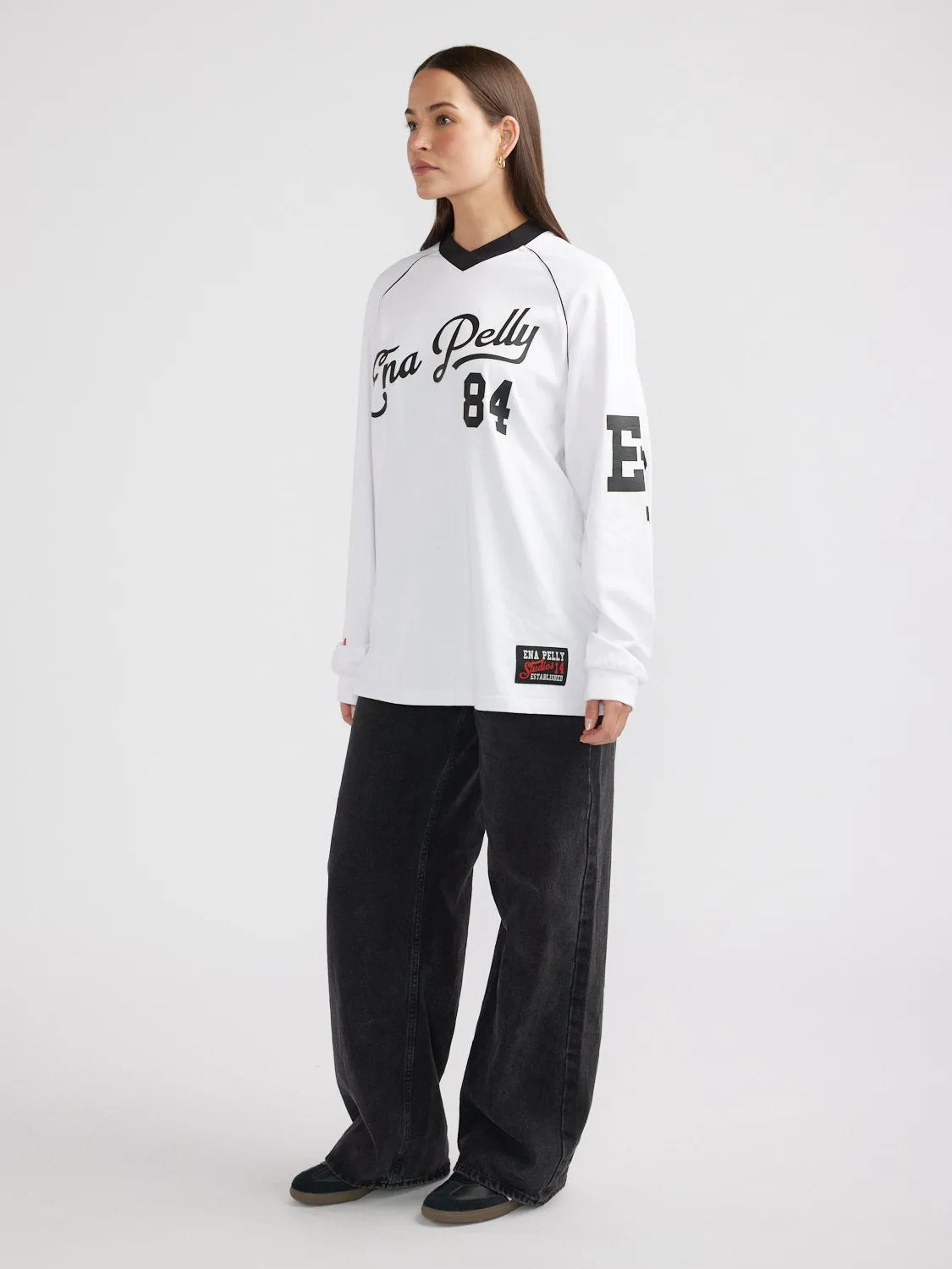 SCRIPT JERSEY LONG SLEEVE TEE sold by Ena Pelly product image thumbnail 3