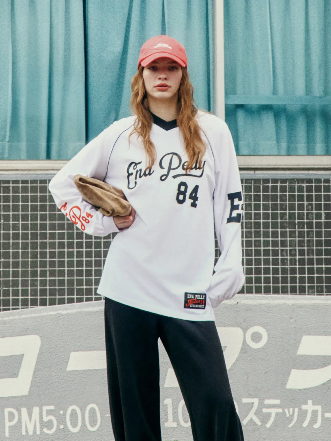 SCRIPT JERSEY LONG SLEEVE TEE sold by Ena Pelly product image thumbnail 2