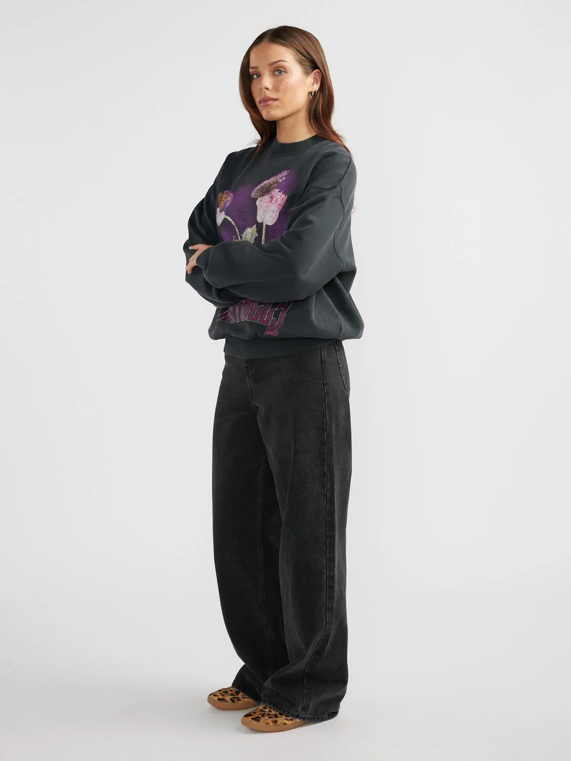 BUTTERFLY GARDEN SWEATSHIRT - Vintage Black sold by Ena Pelly product image thumbnail 3