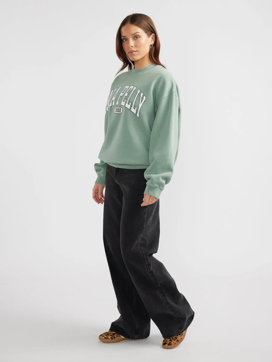 COLLEGIATE SWEATSHIRT - Olive sold by Ena Pelly product image thumbnail 3