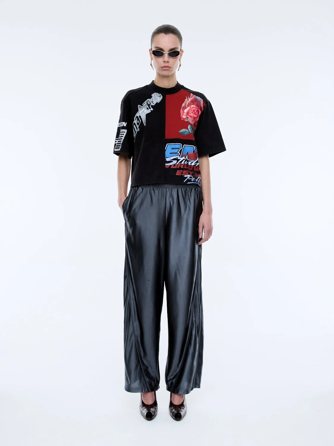 FLAMING ROSE PATCHWORK TEE sold by Ena Pelly product image thumbnail 2