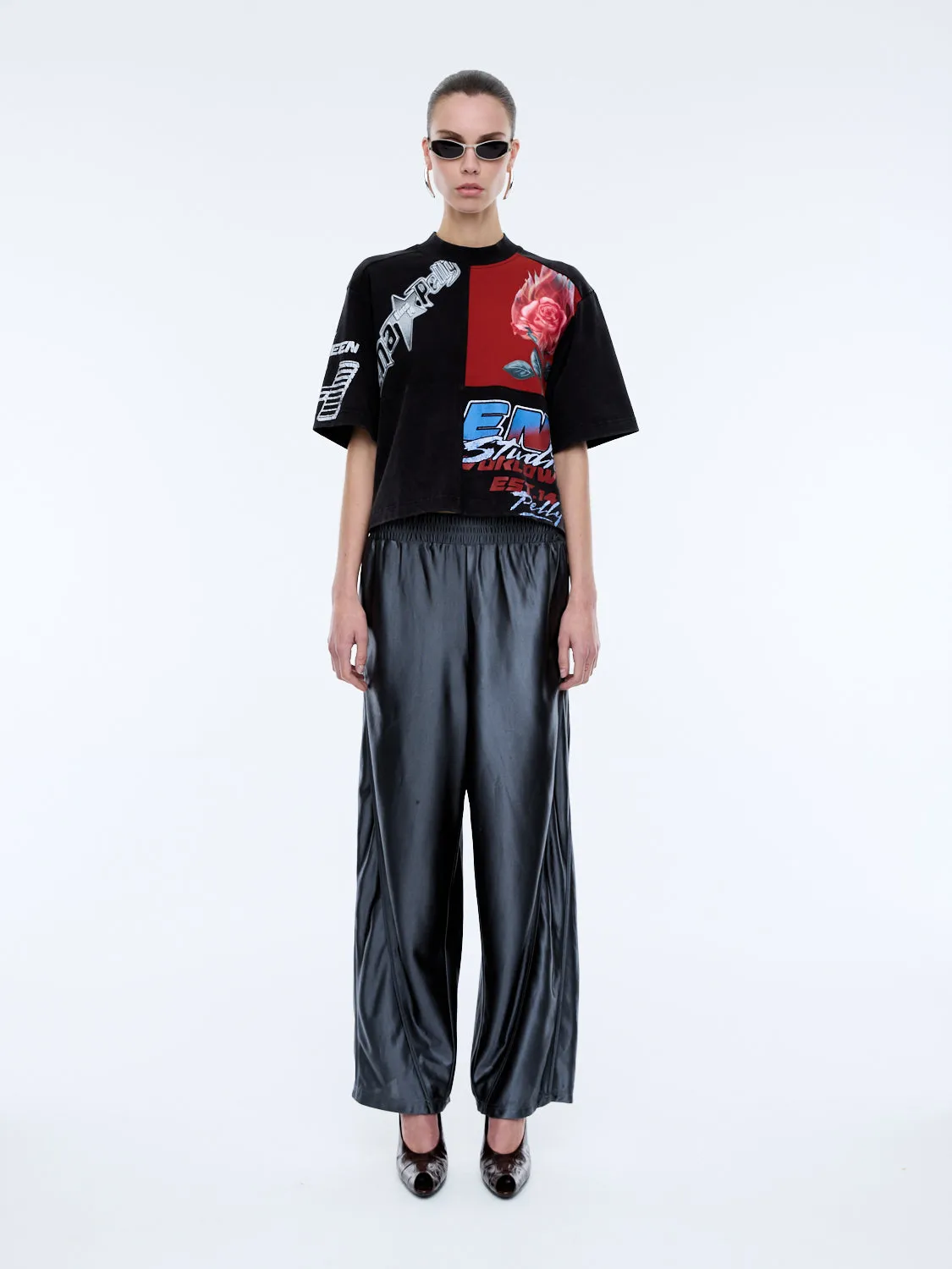 FLAMING ROSE PATCHWORK TEE sold by Ena Pelly
