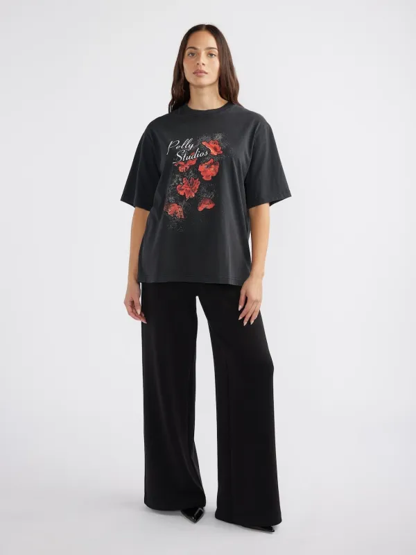POPPIES TEE - Vintage Black sold by Ena Pelly