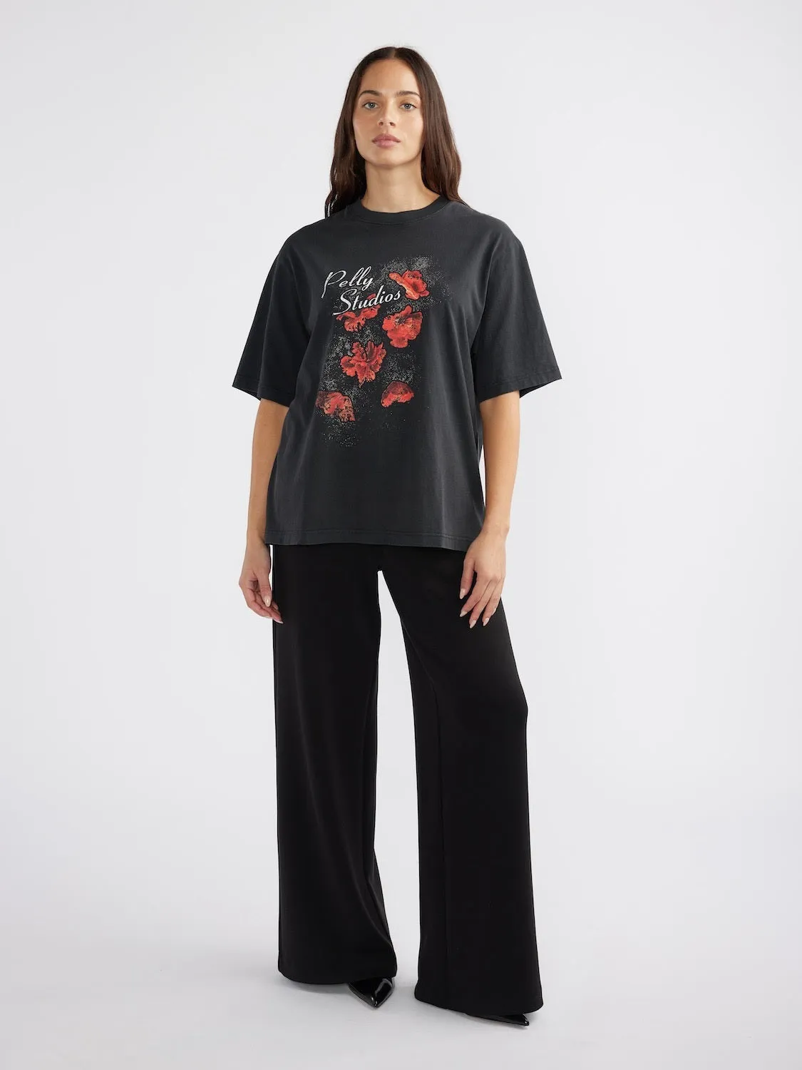 POPPIES TEE - Vintage Black sold by Ena Pelly