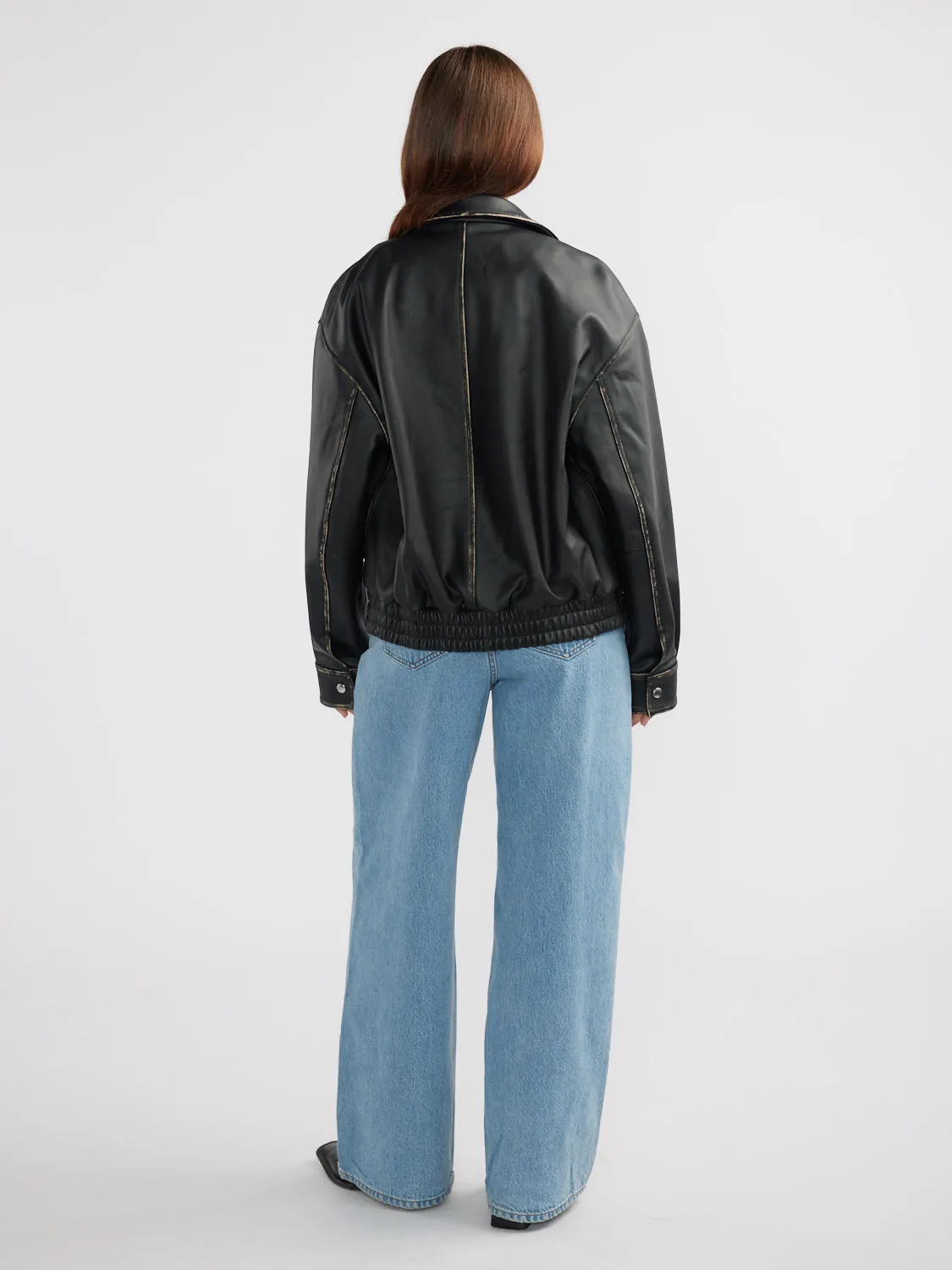 JADE CROPPED LEATHER JACKET sold by Ena Pelly product image thumbnail 4
