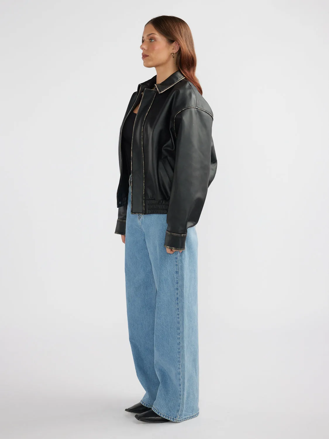 JADE CROPPED LEATHER JACKET sold by Ena Pelly product image thumbnail 2