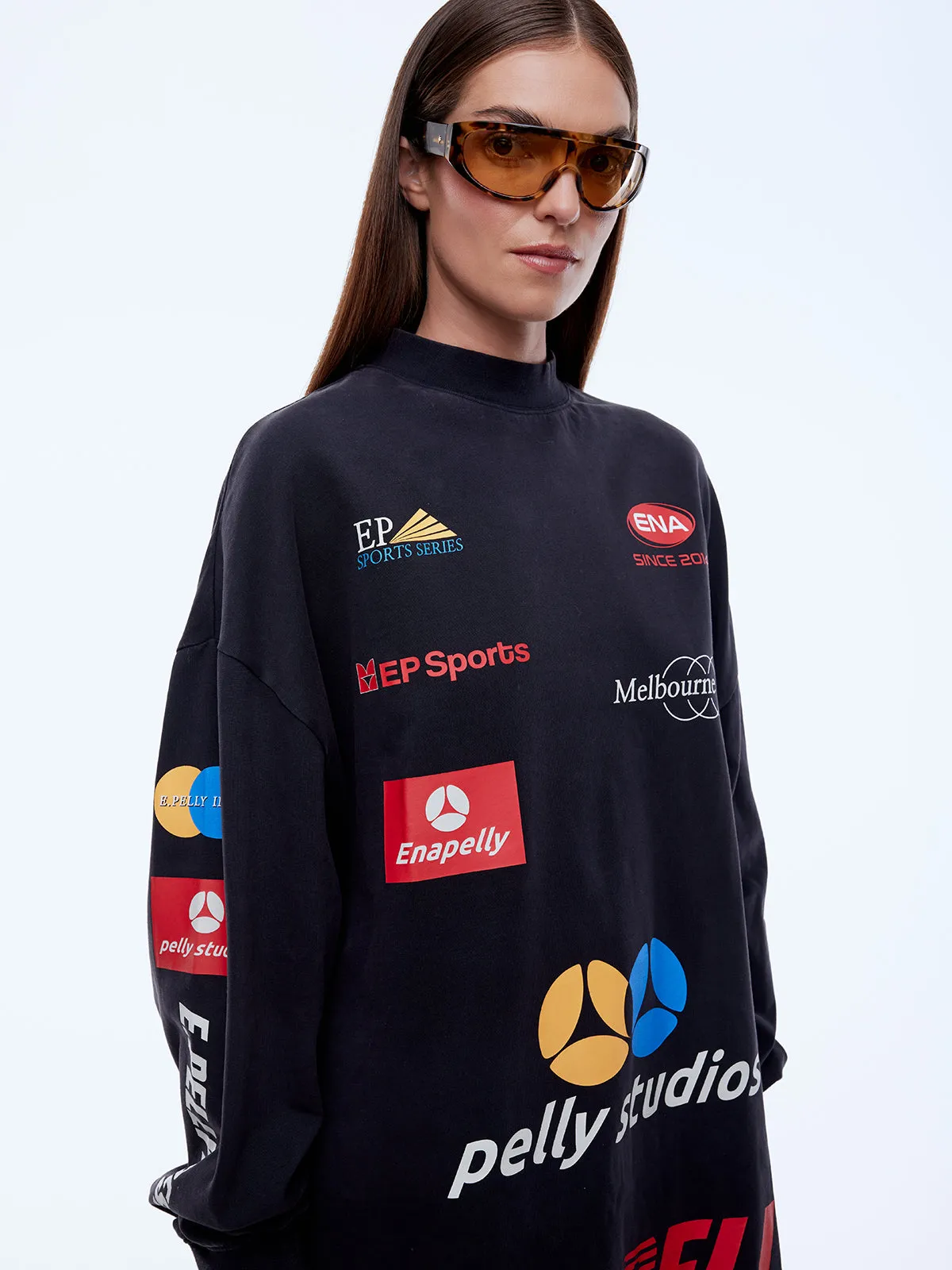 EP BADGE LONG SLEEVE TEE DRESS sold by Ena Pelly product image thumbnail 2