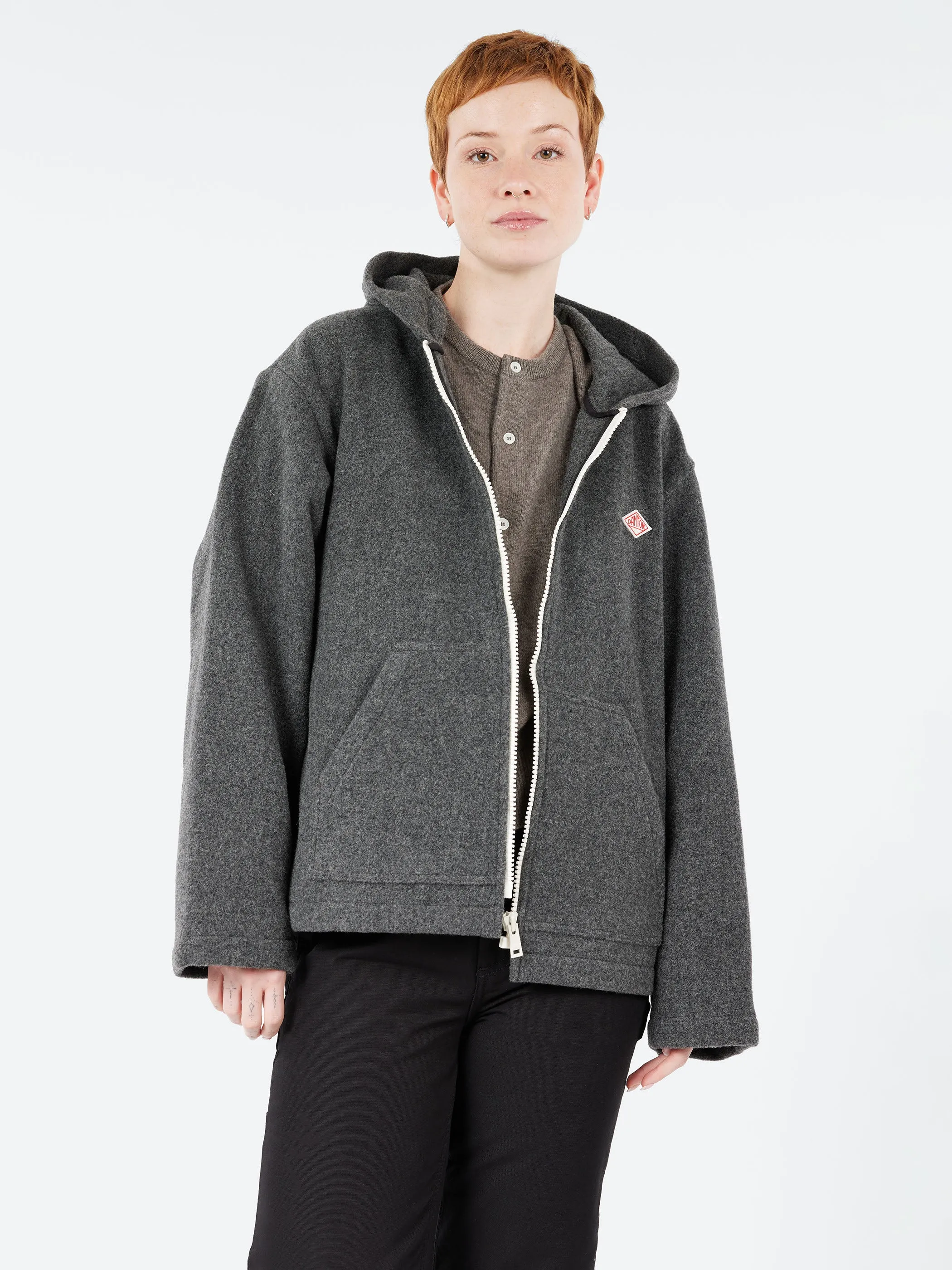 Wool Light Pile Hooded Jacket sold by gravitypope product image thumbnail 2