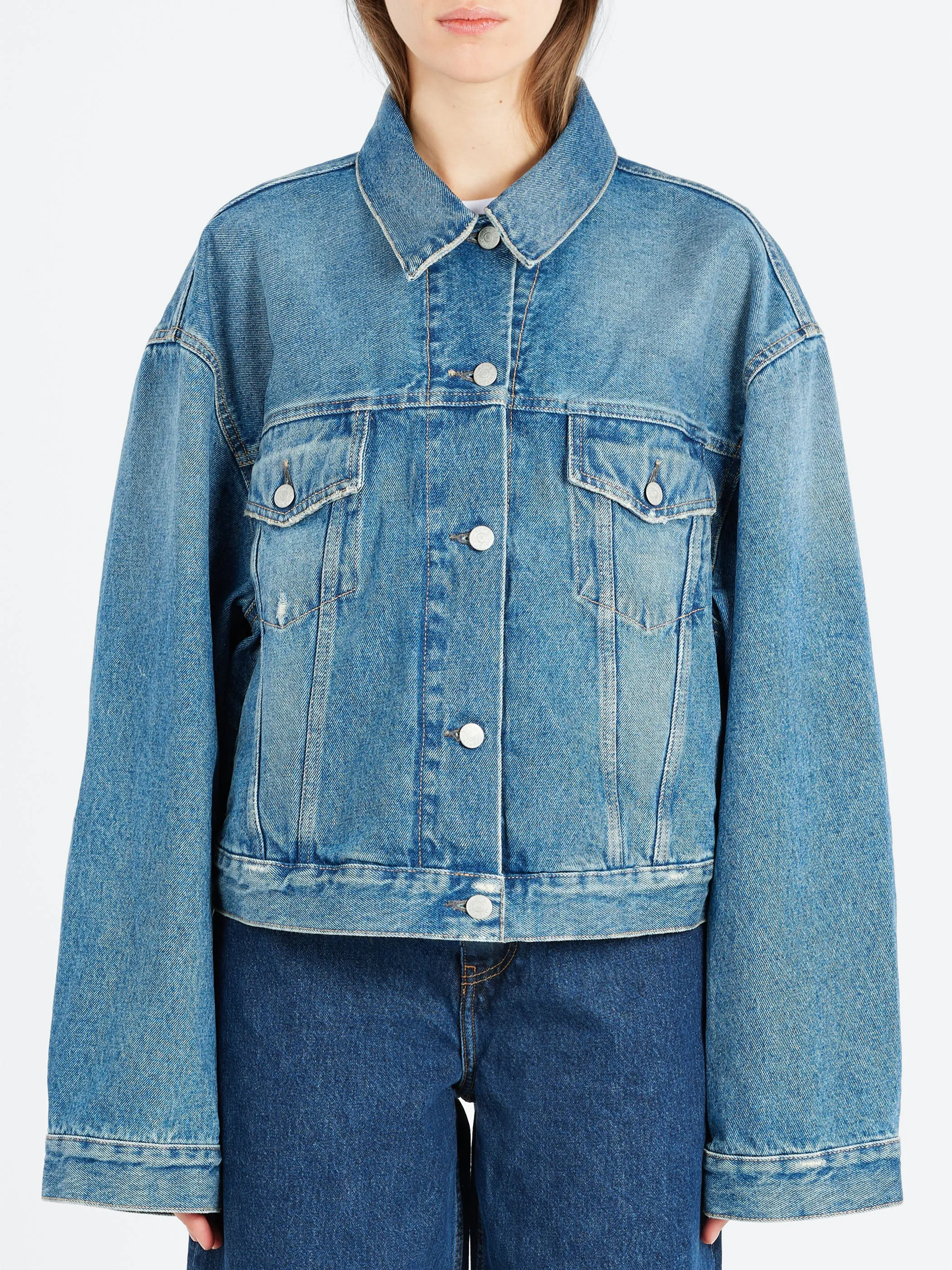 Collared Button-Up Denim Jacket sold by gravitypope