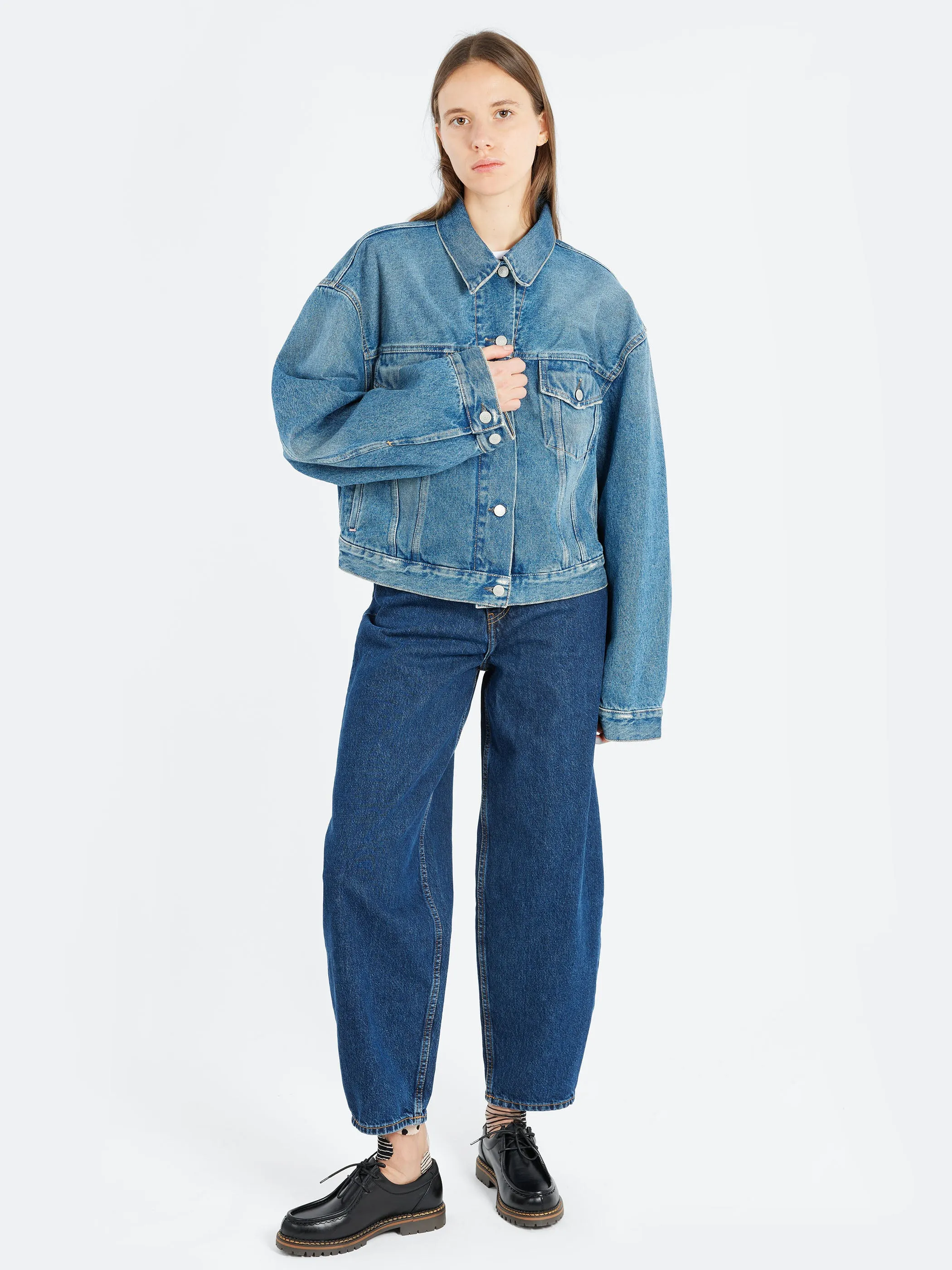 Collared Button-Up Denim Jacket sold by gravitypope product image thumbnail 2