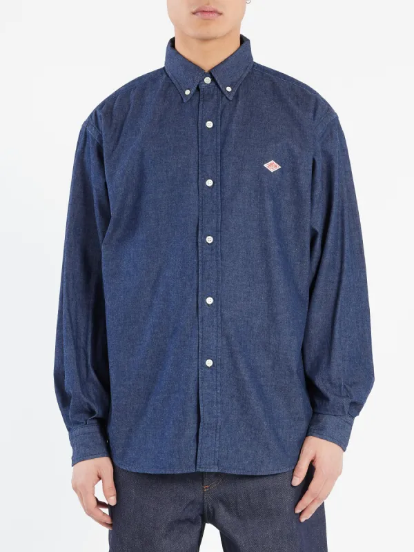 Denim Button Down Shirt made by Danton