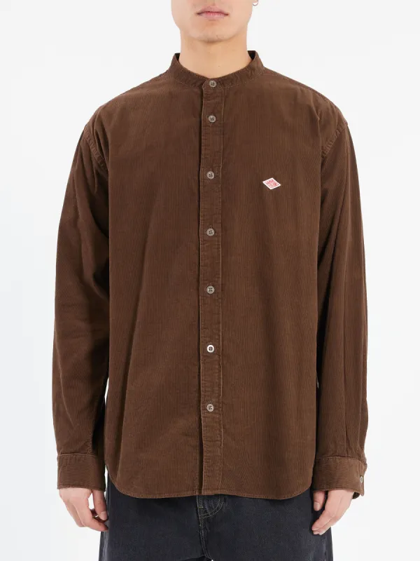 Corduroy Band Collar Shirt made by Danton