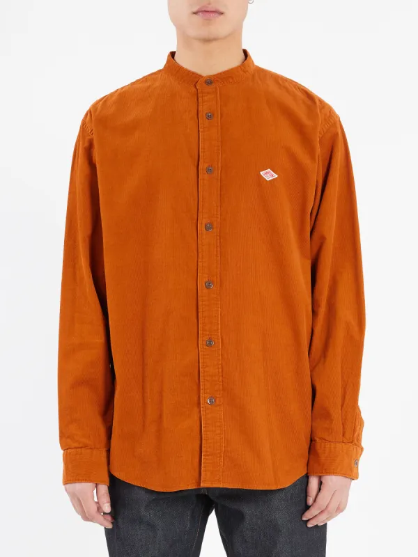 Corduroy Band Collar Shirt made by Danton