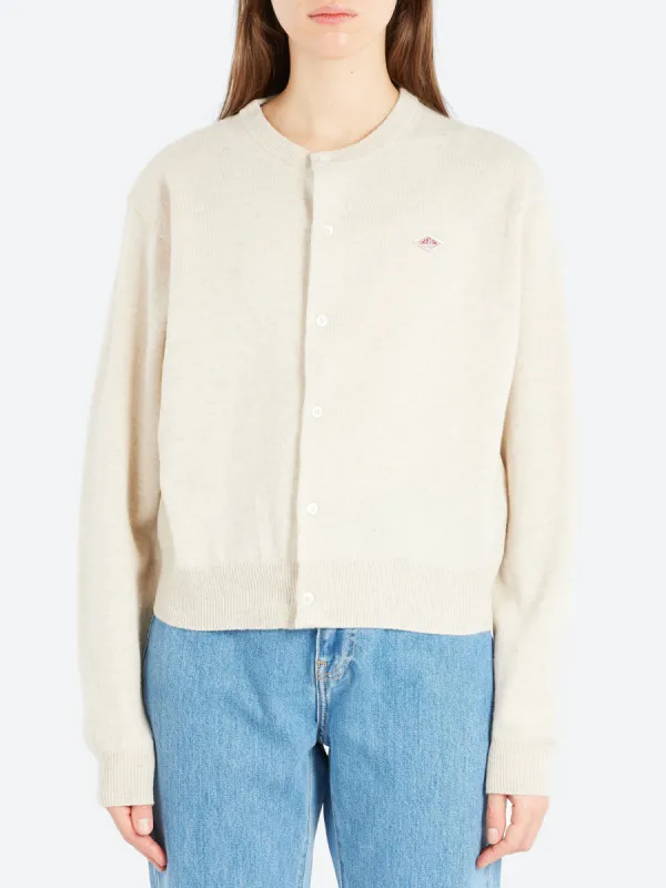 Women's Lambswool Crew Neck Cardigan made by Danton