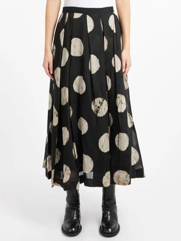 Batik Dot Pleated Skirt sold by gravitypope