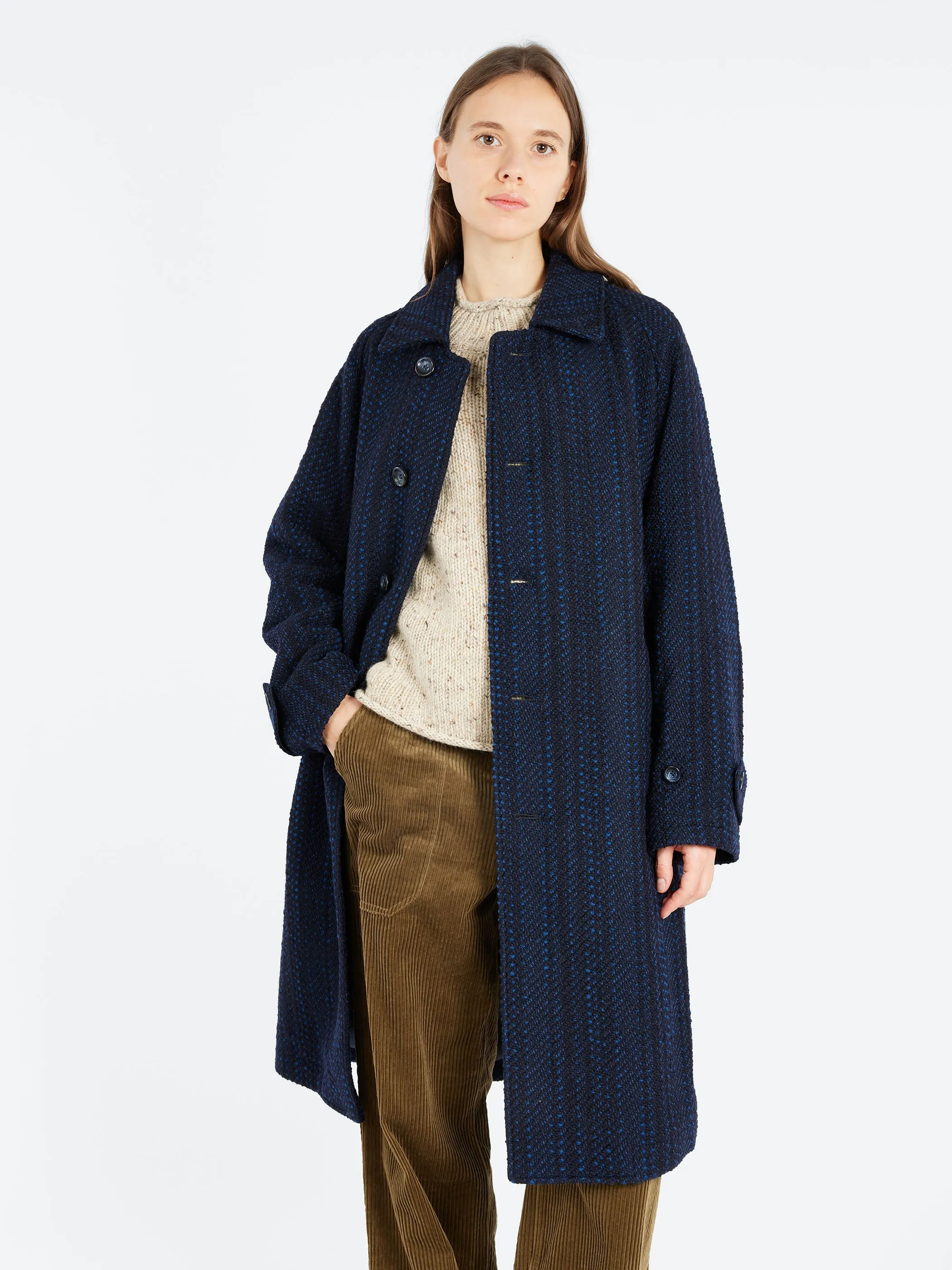 Slub Yarn Tweed Balmacaan Coat sold by gravitypope product image thumbnail 4