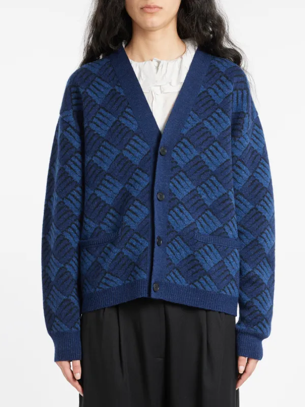Kazenami V-Neck Cardigan made by Blue Blue Japan