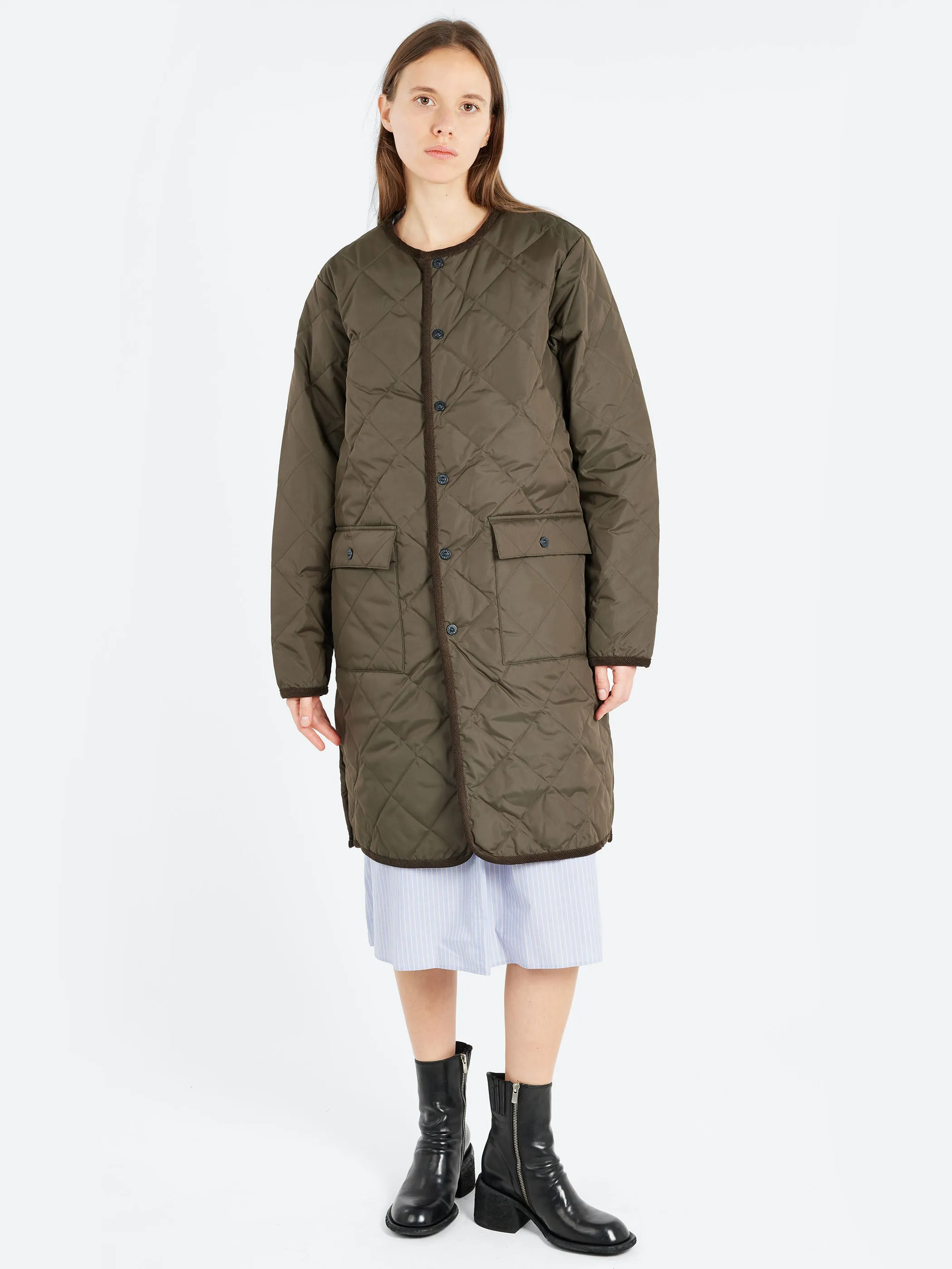 Piping Crew Neck Long Down Coat sold by gravitypope product image thumbnail 2