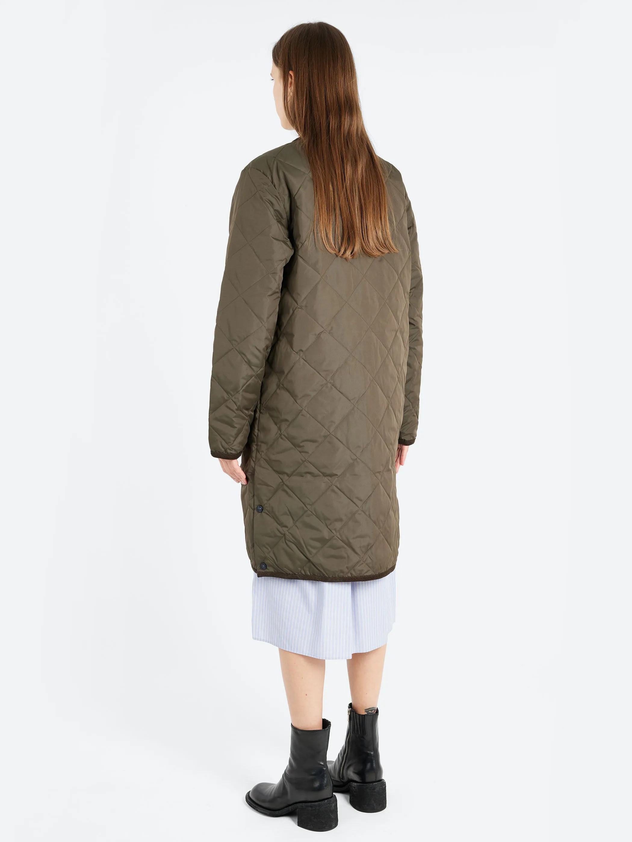 Piping Crew Neck Long Down Coat sold by gravitypope product image thumbnail 3