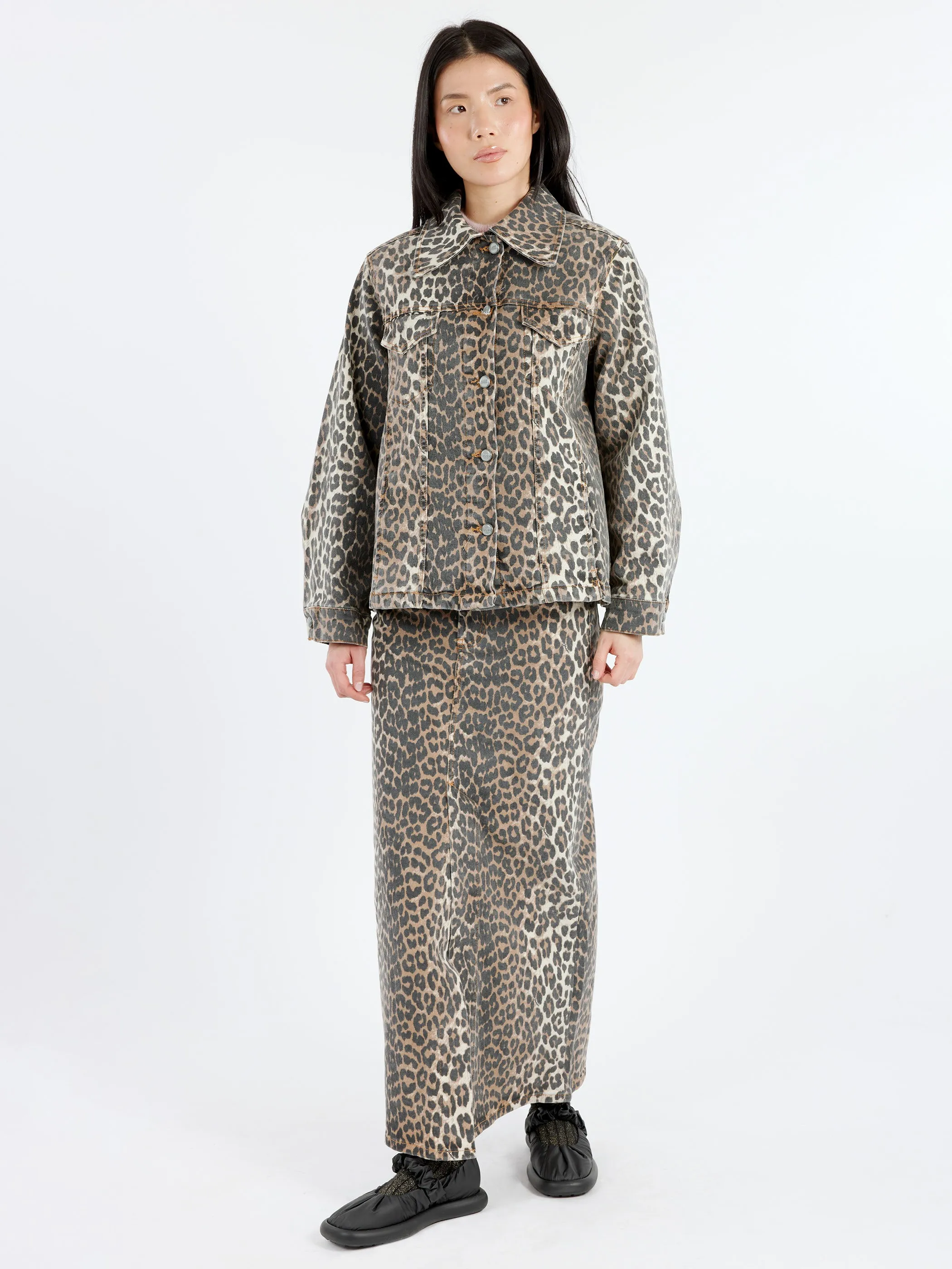 Leopard Printed Denim Jacket sold by gravitypope product image thumbnail 2