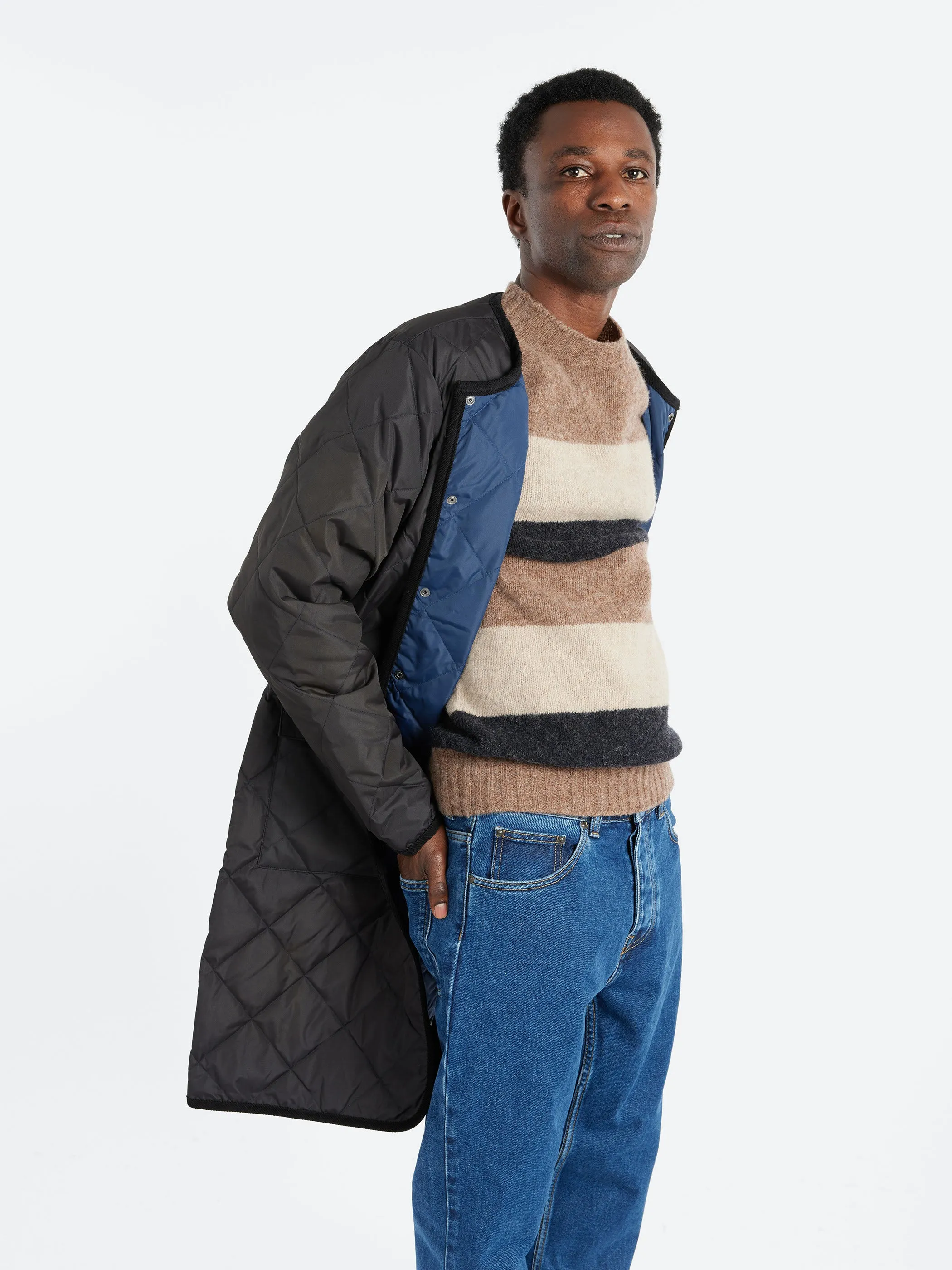 Piping Crew Neck Long Down Coat sold by gravitypope product image thumbnail 4