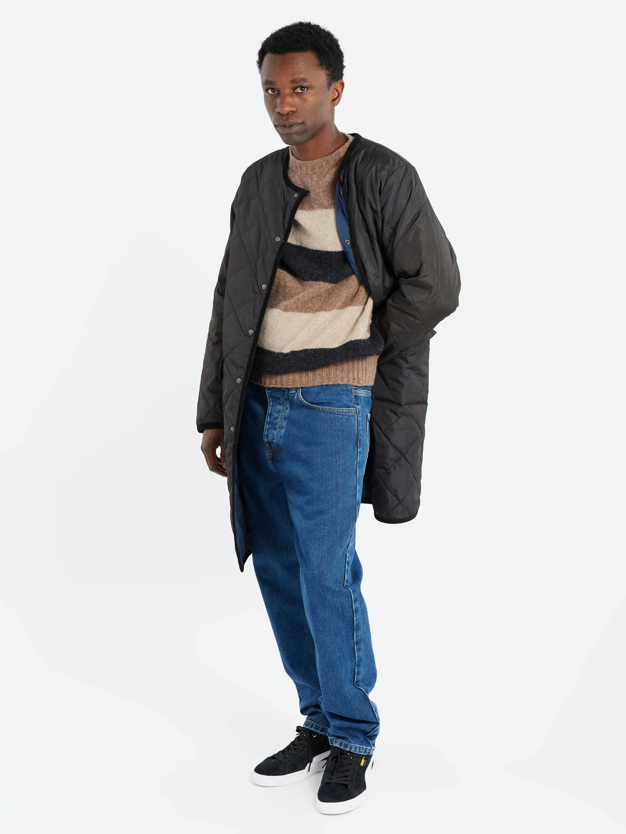 Piping Crew Neck Long Down Coat sold by gravitypope product image thumbnail 2