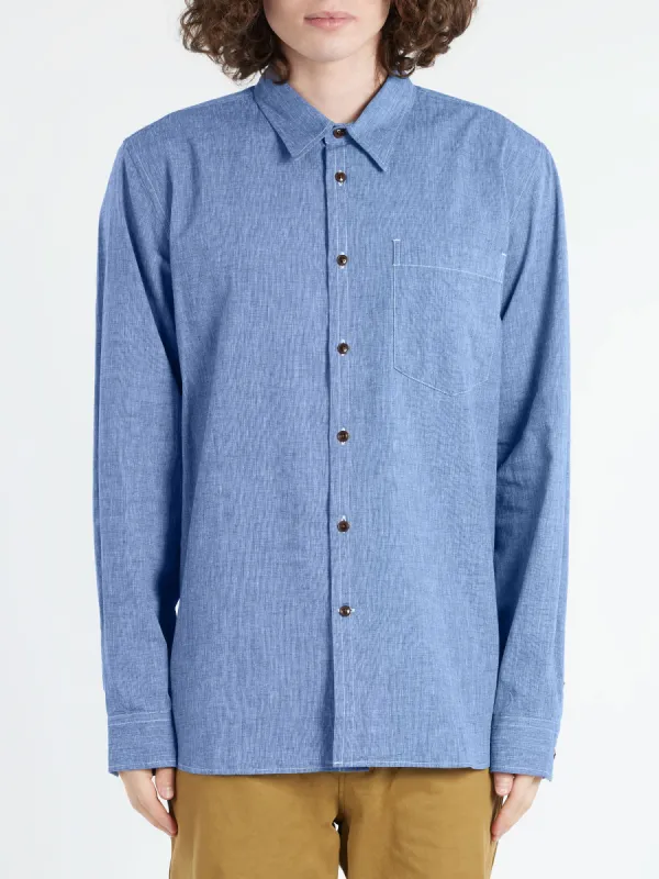 Chambray Cotton Linen Shirt sold by gravitypope