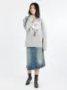 Heavy Washed Denim Midi Skirt sold by gravitypope